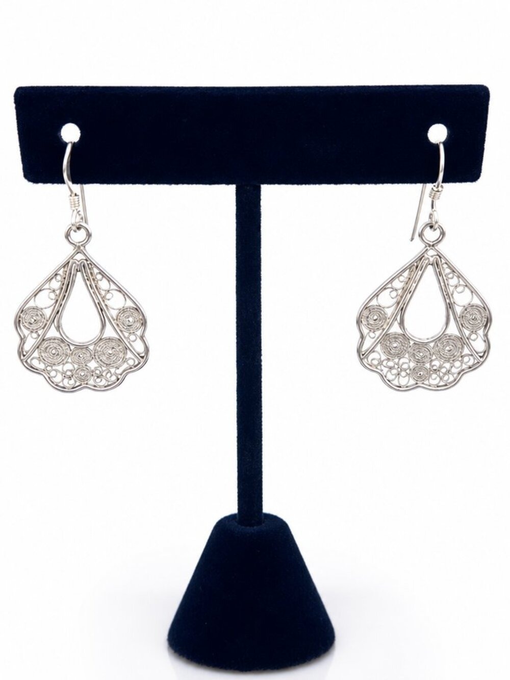 Sterling Silver 925 Filigree Teardrop Earrings – Vintage-Inspired, Elegant